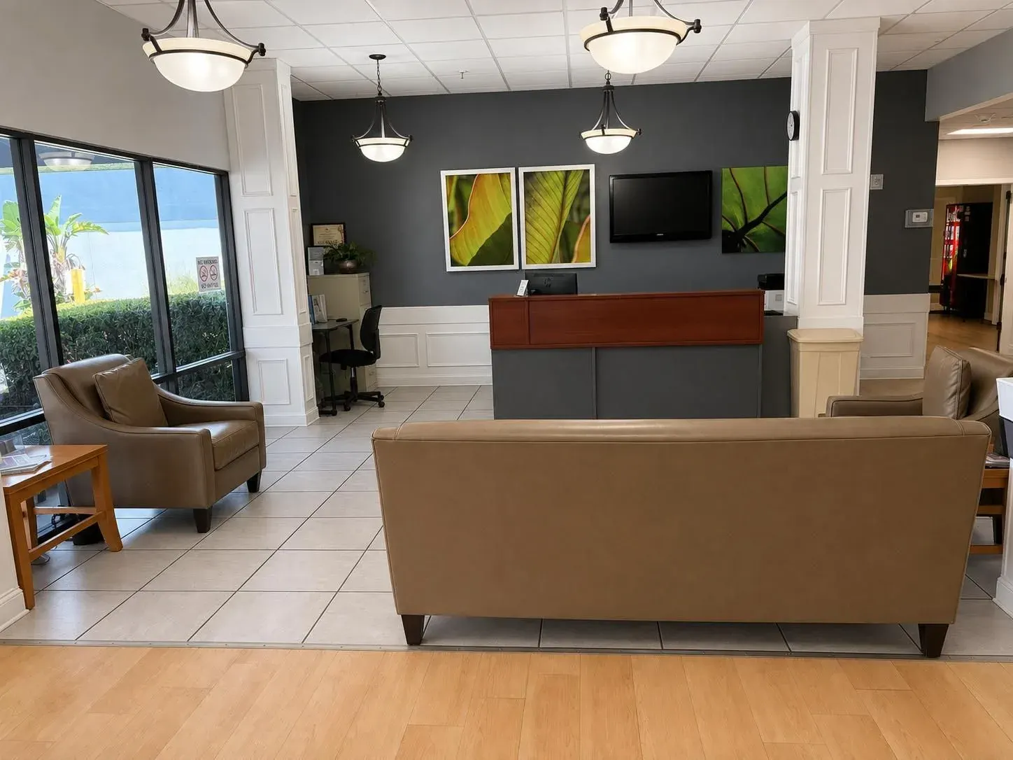 The reception lobby at Vivo Healthcare Pinellas Park